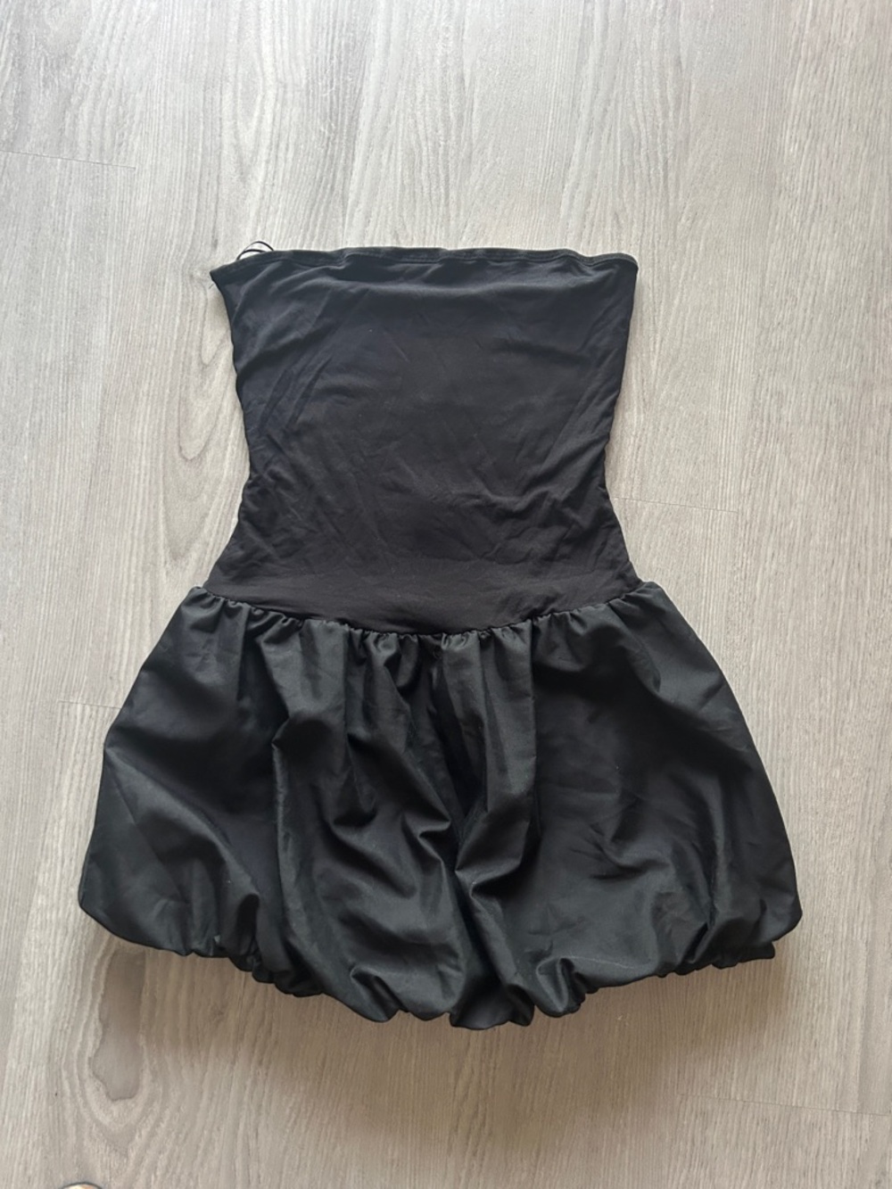 Kimchi Blue Black Strapless Bubble Mini Dress